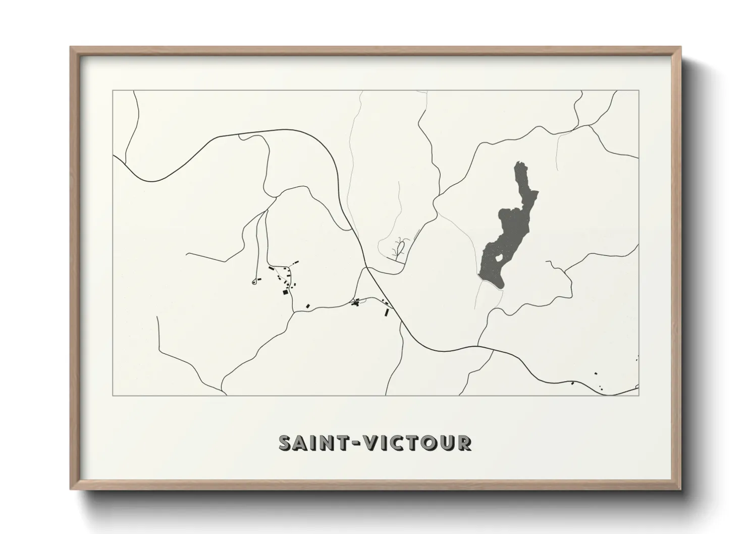 Une affiche de carte sur Saint-Victour
