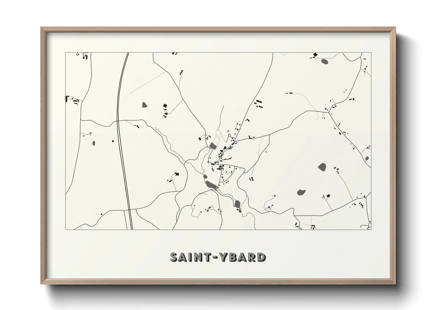 Une affiche de carte sur Saint-Ybard