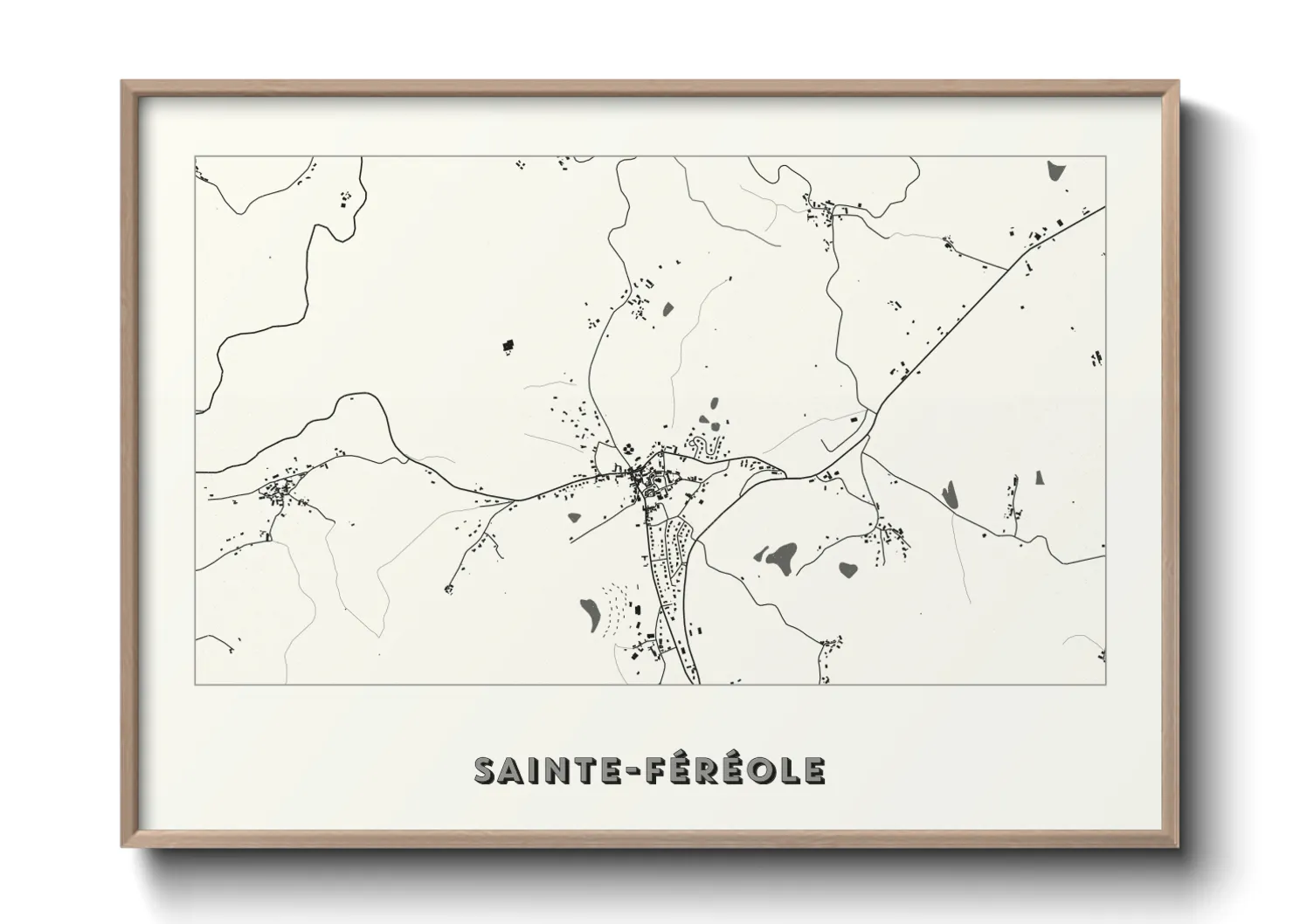 Une affiche de carte sur Sainte-Féréole