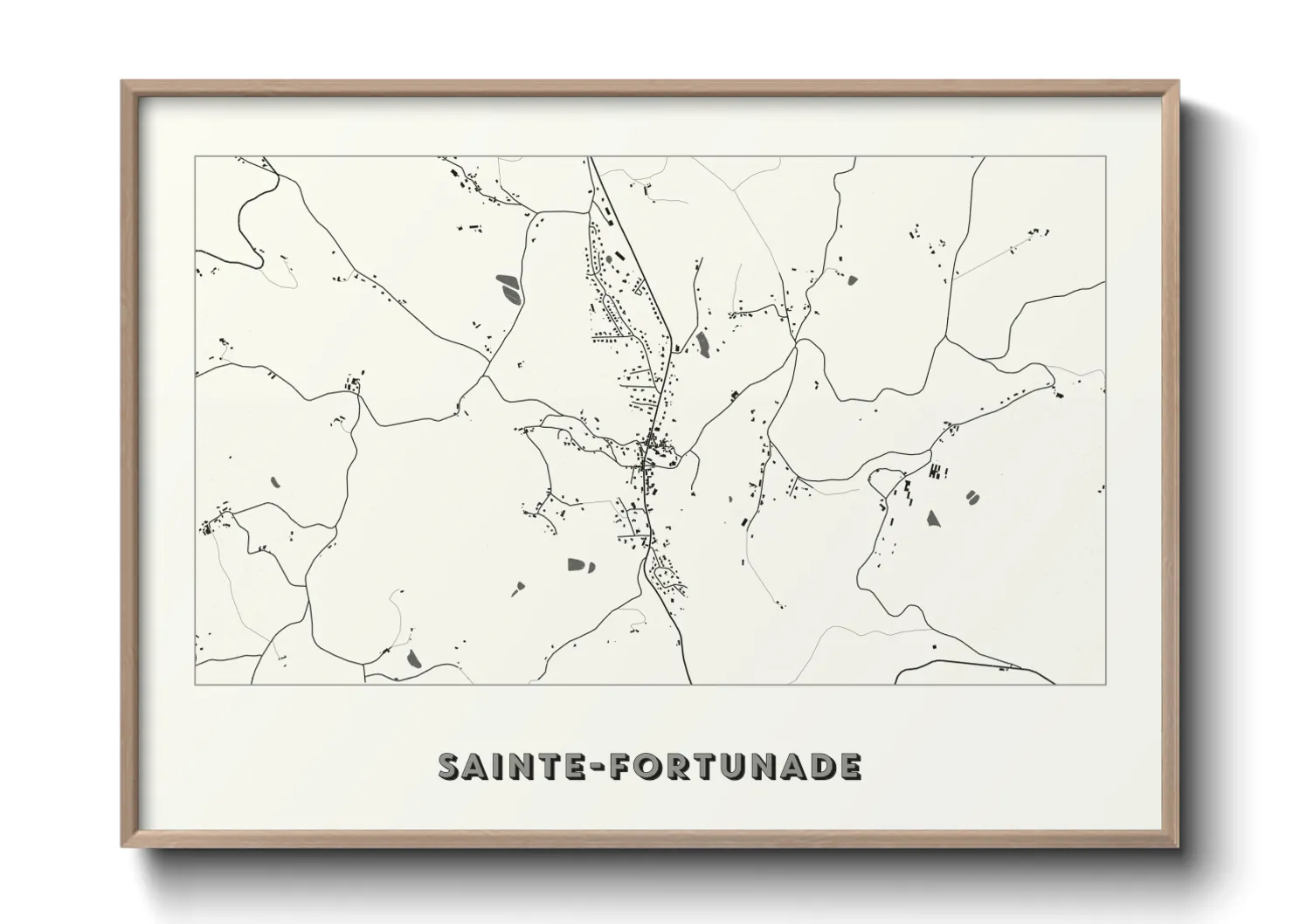 Une affiche de carte sur Sainte-Fortunade