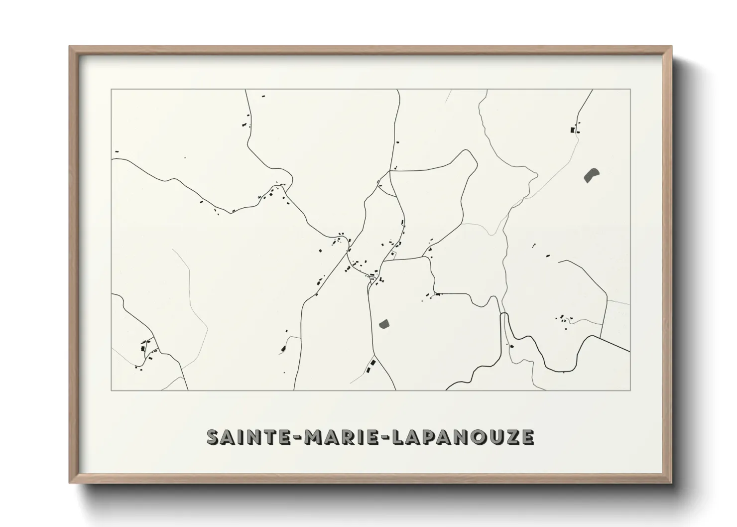 Une affiche de carte sur Sainte-Marie-Lapanouze
