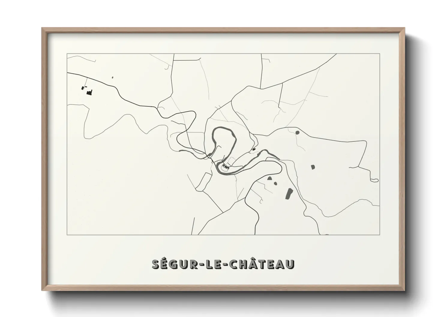 Une affiche de carte sur Ségur-le-Château