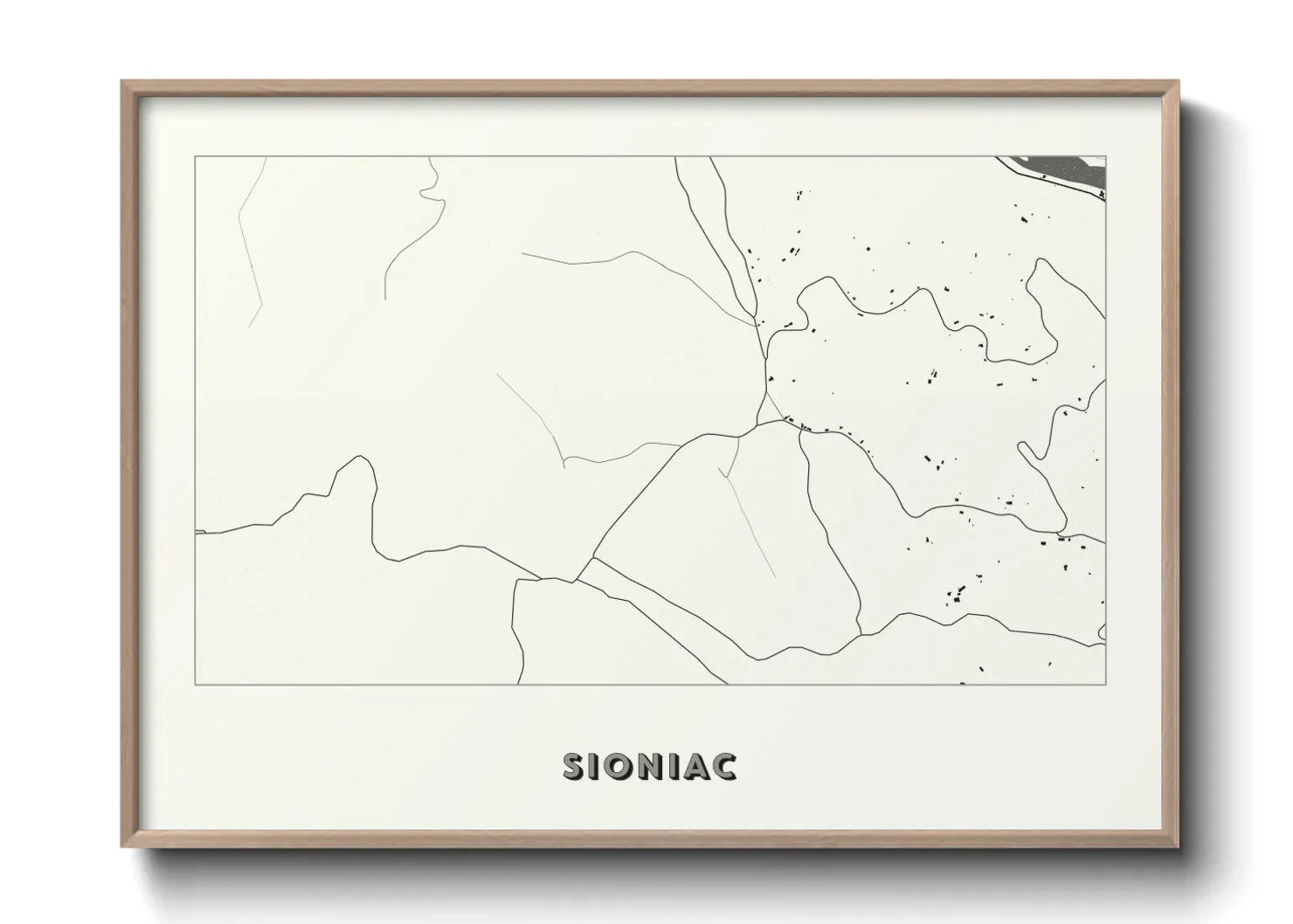 Une affiche de carte sur Sioniac