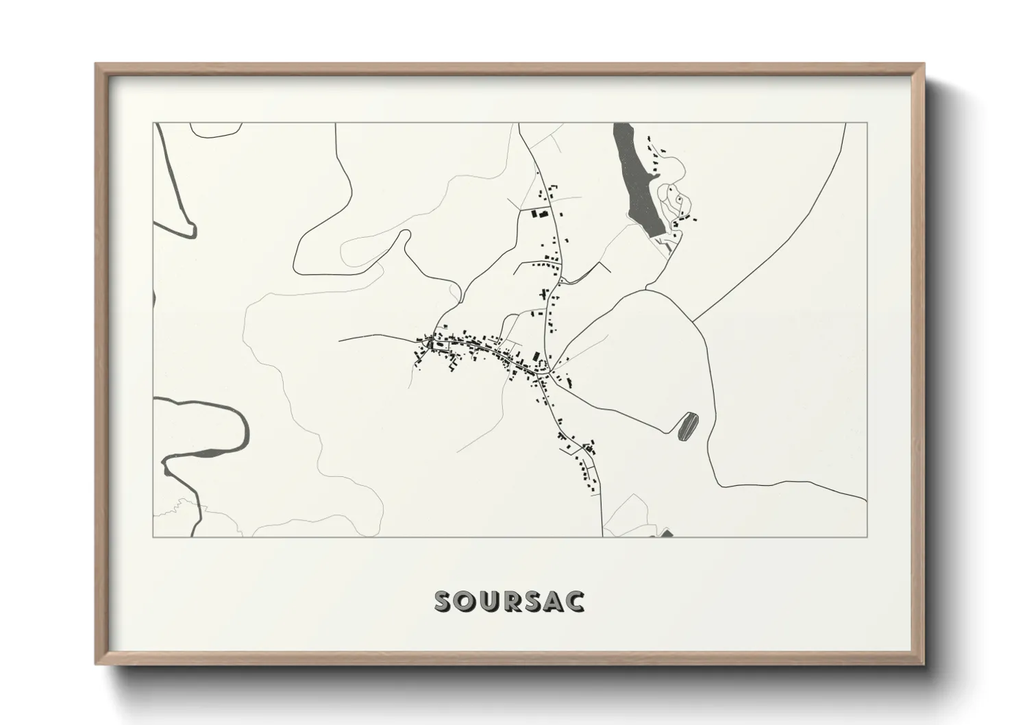 Une affiche de carte sur Soursac