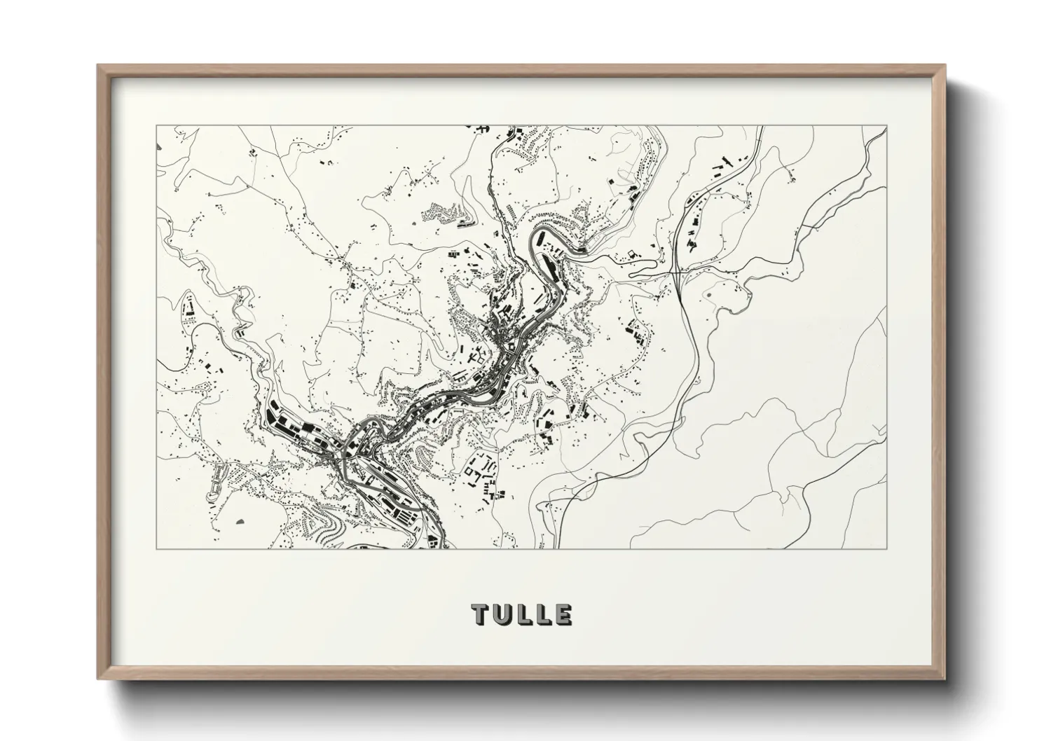 Une affiche de carte sur Tulle