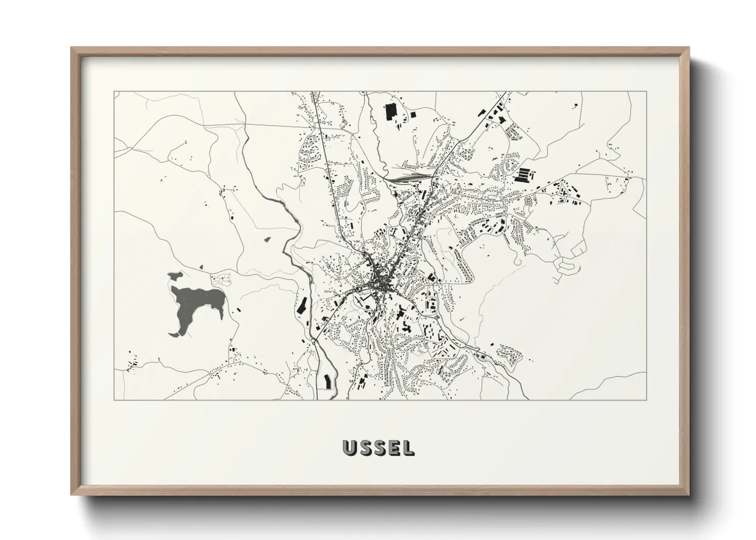 Une affiche de carte sur Ussel