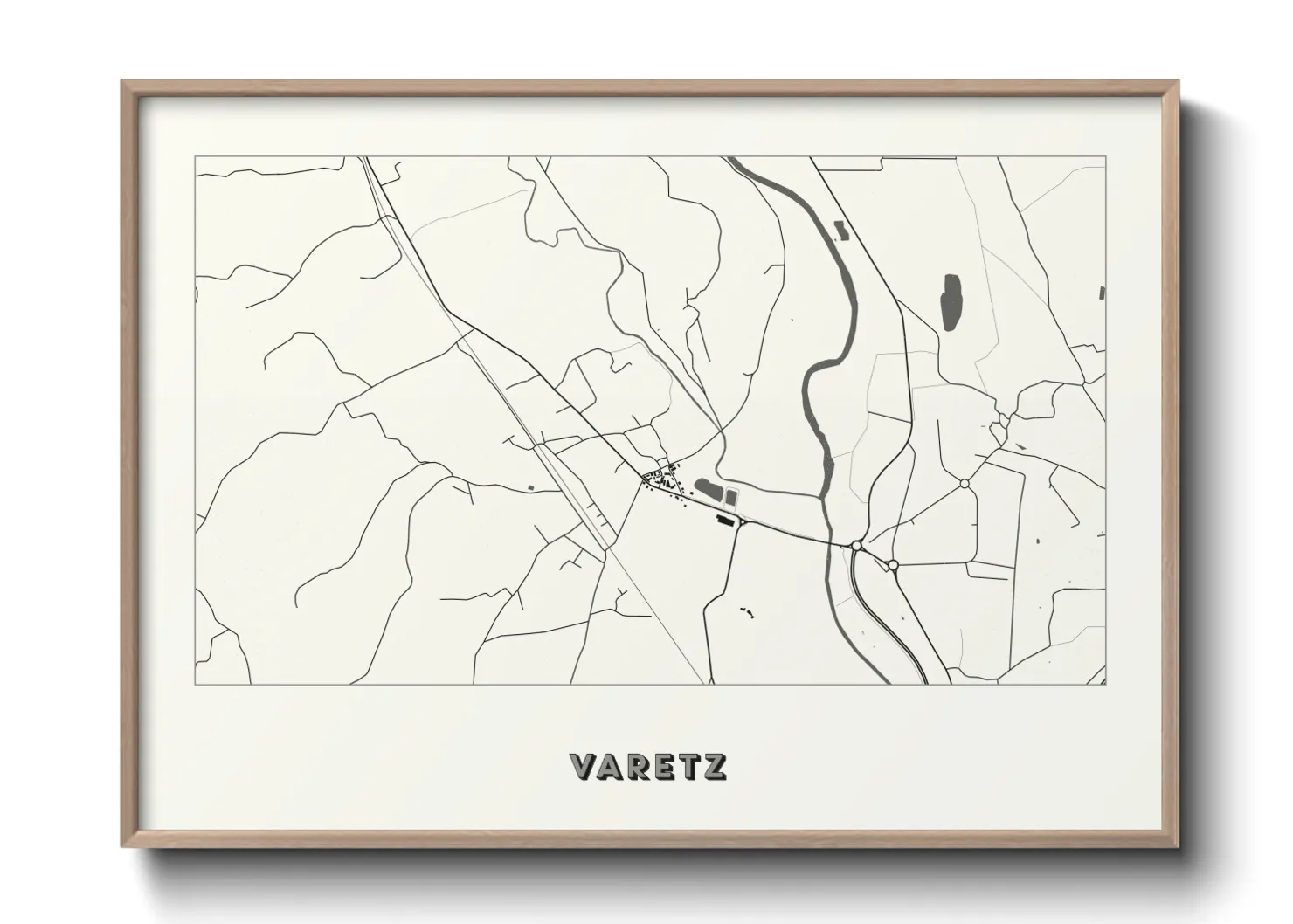 Une affiche de carte sur Varetz