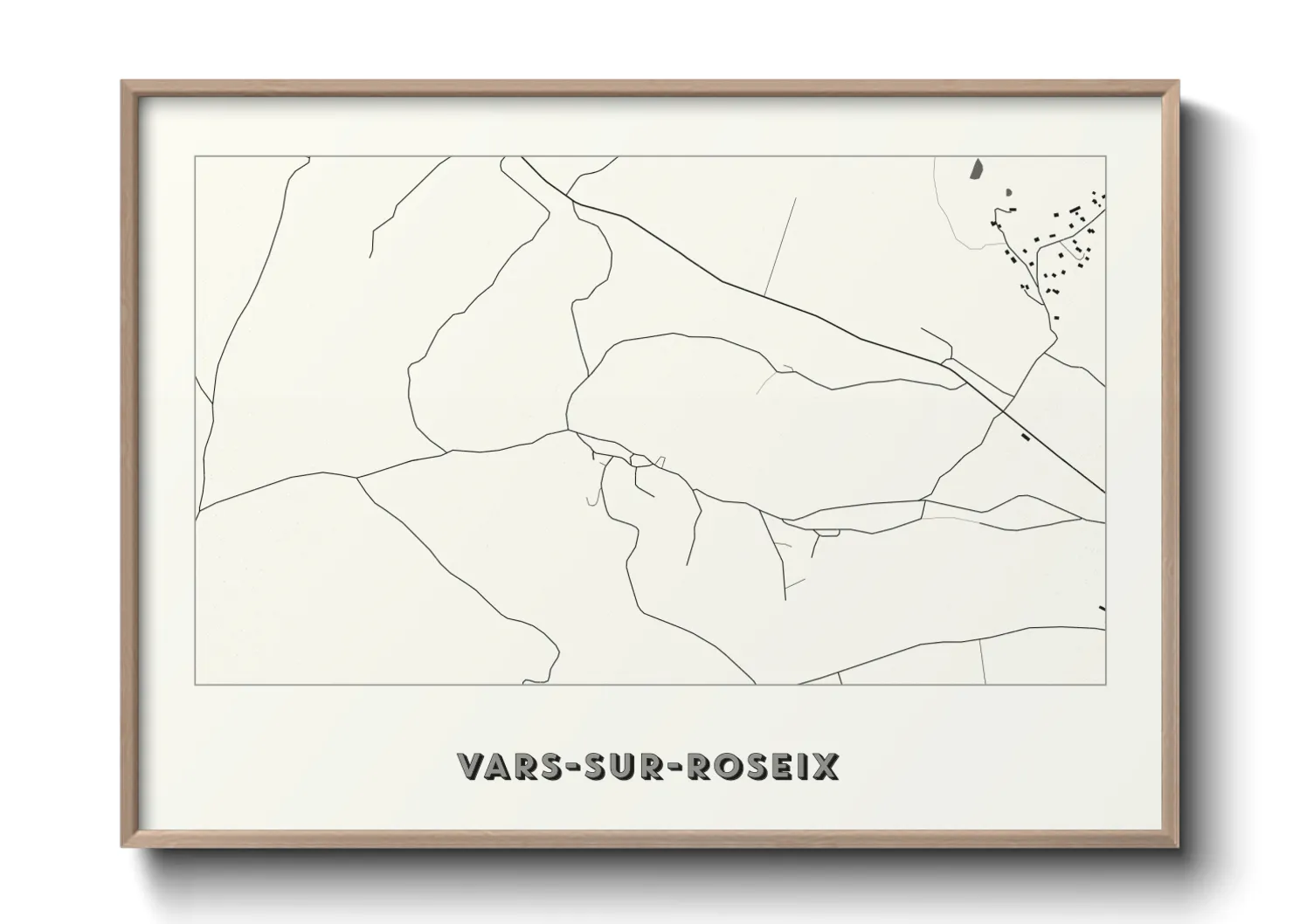Une affiche de carte sur Vars-sur-Roseix