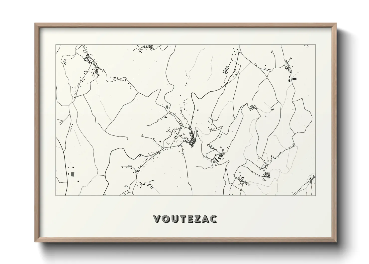Une affiche de carte sur Voutezac