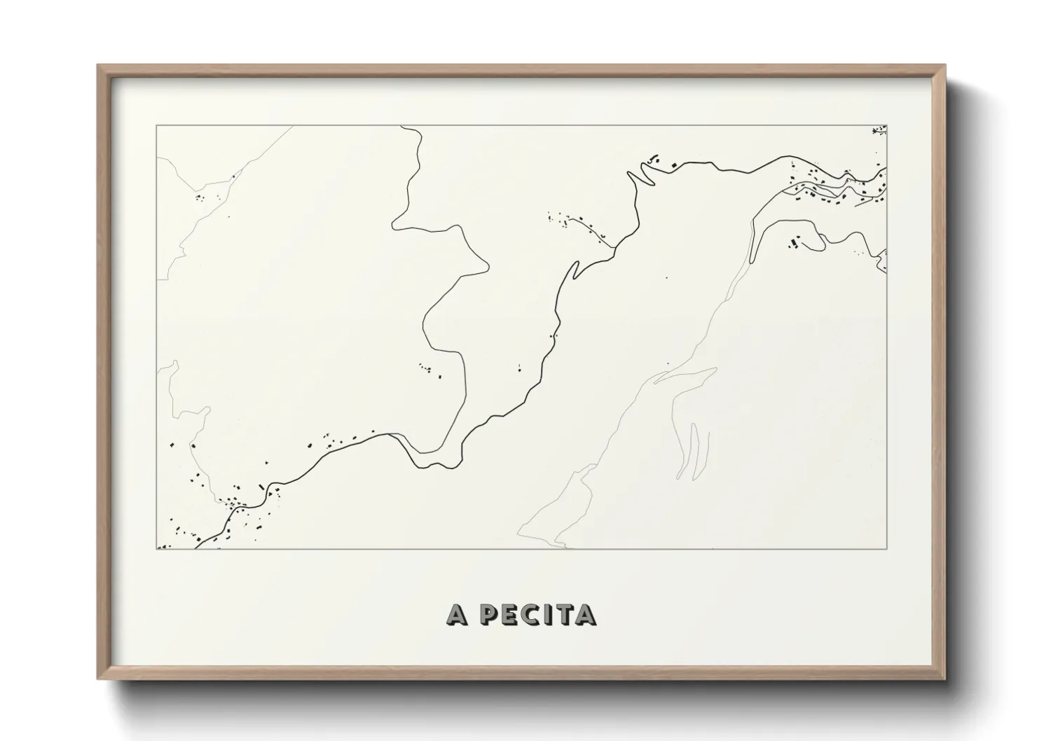 Une affiche de carte sur a Pecita