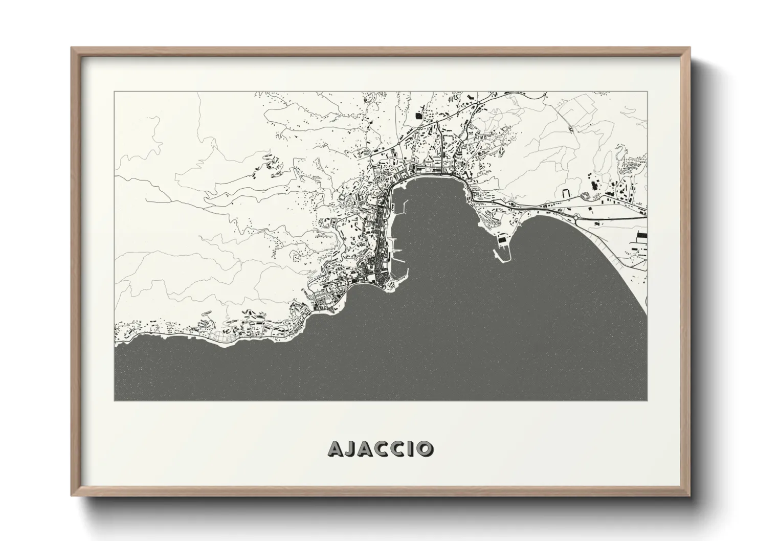 Une affiche de carte sur Ajaccio