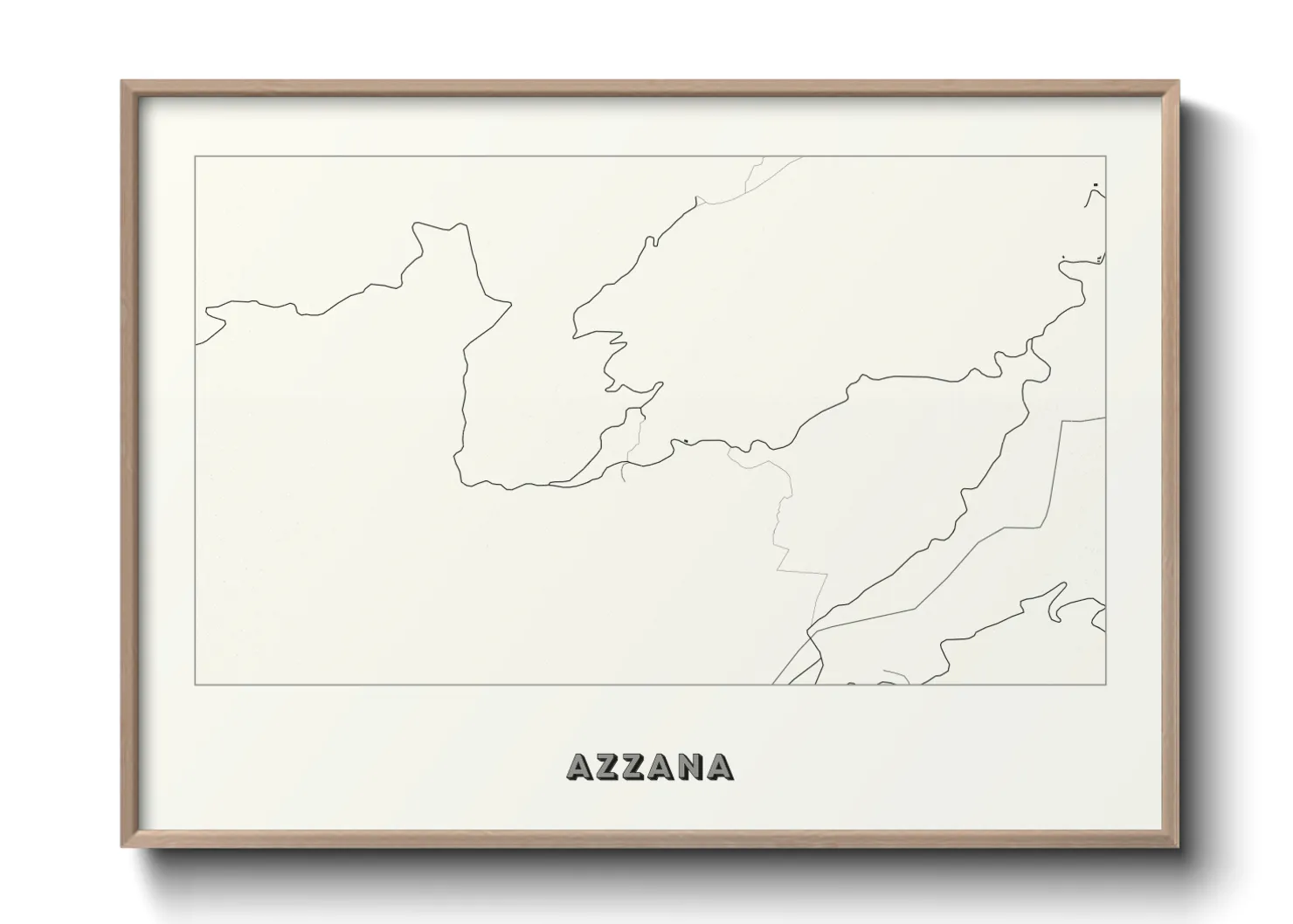 Une affiche de carte sur Azzana