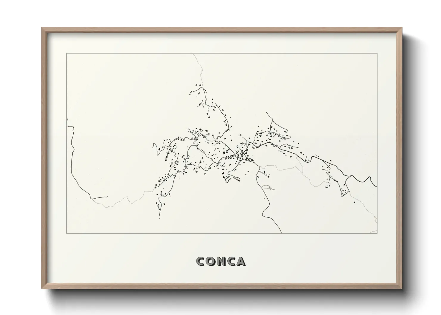 Une affiche de carte sur Conca