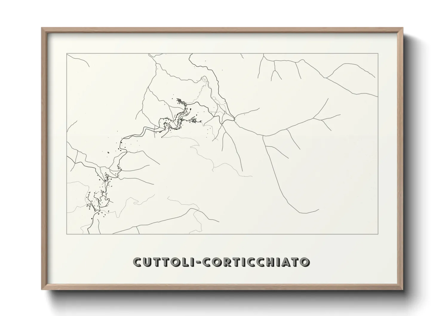 Une affiche de carte sur Cuttoli-Corticchiato