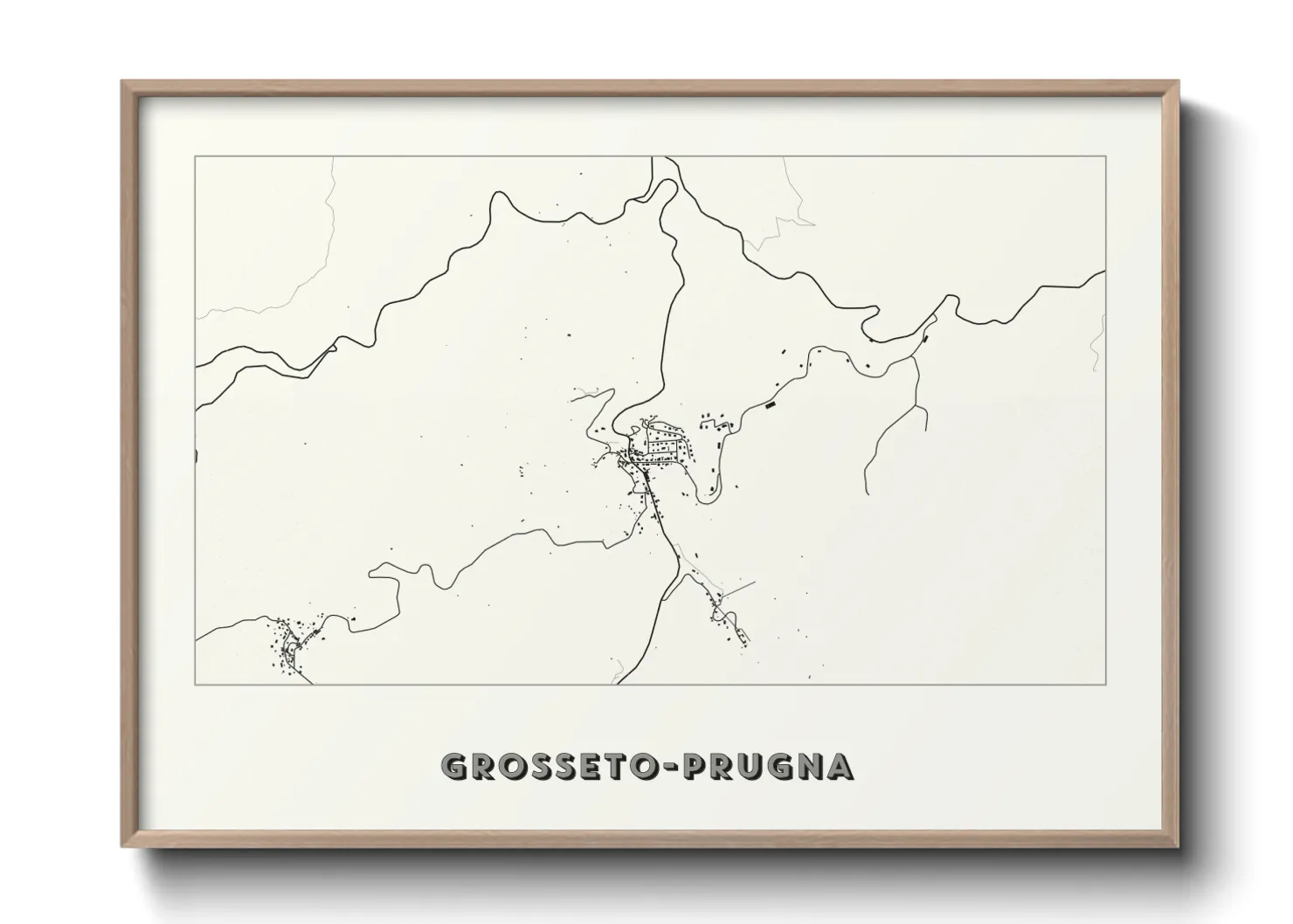 Une affiche de carte sur Grosseto-Prugna