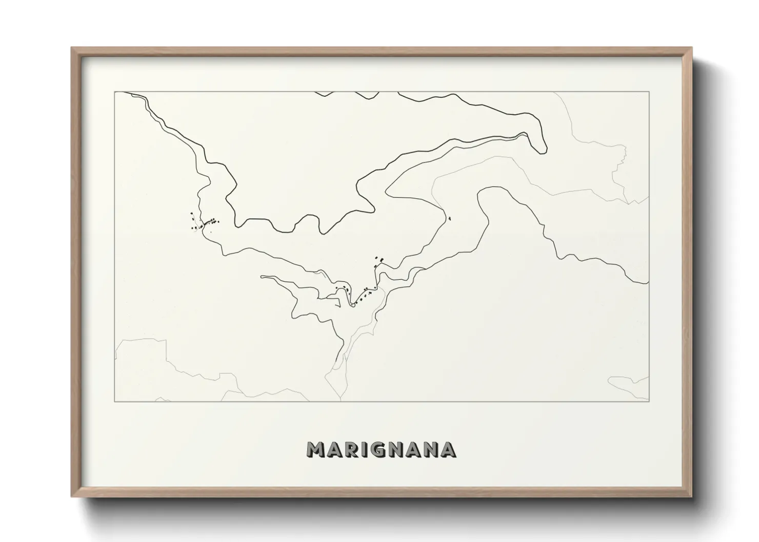 Une affiche de carte sur Marignana