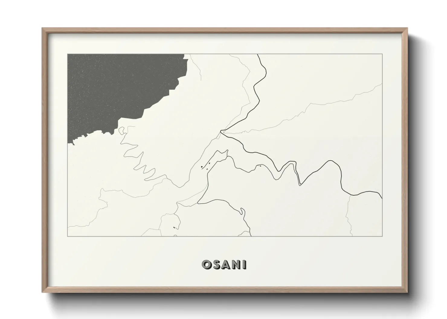 Une affiche de carte sur Osani