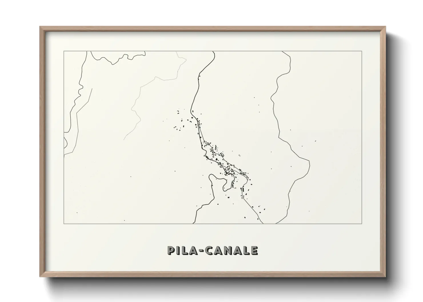 Une affiche de carte sur Pila-Canale