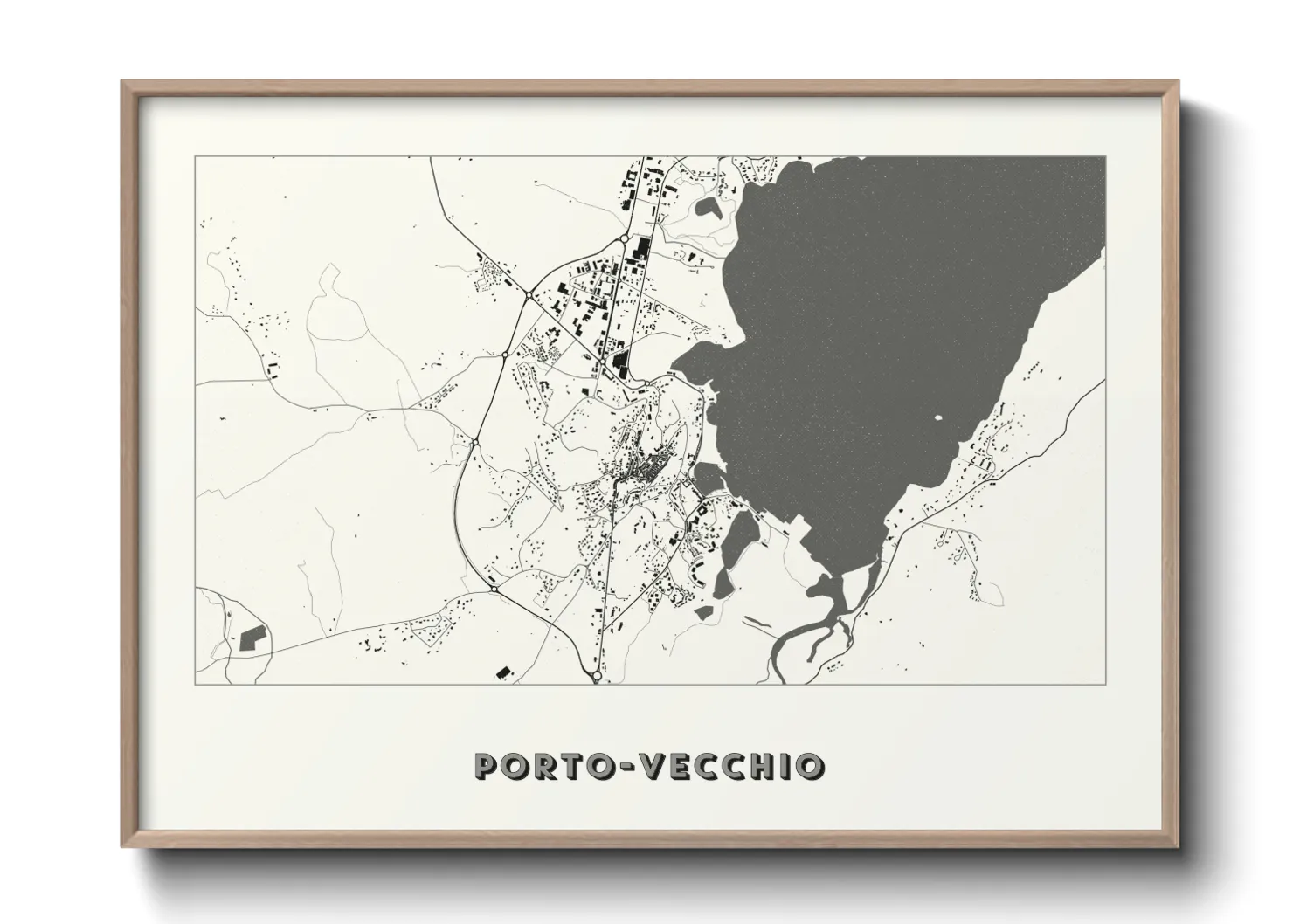 Une affiche de carte sur Porto-Vecchio
