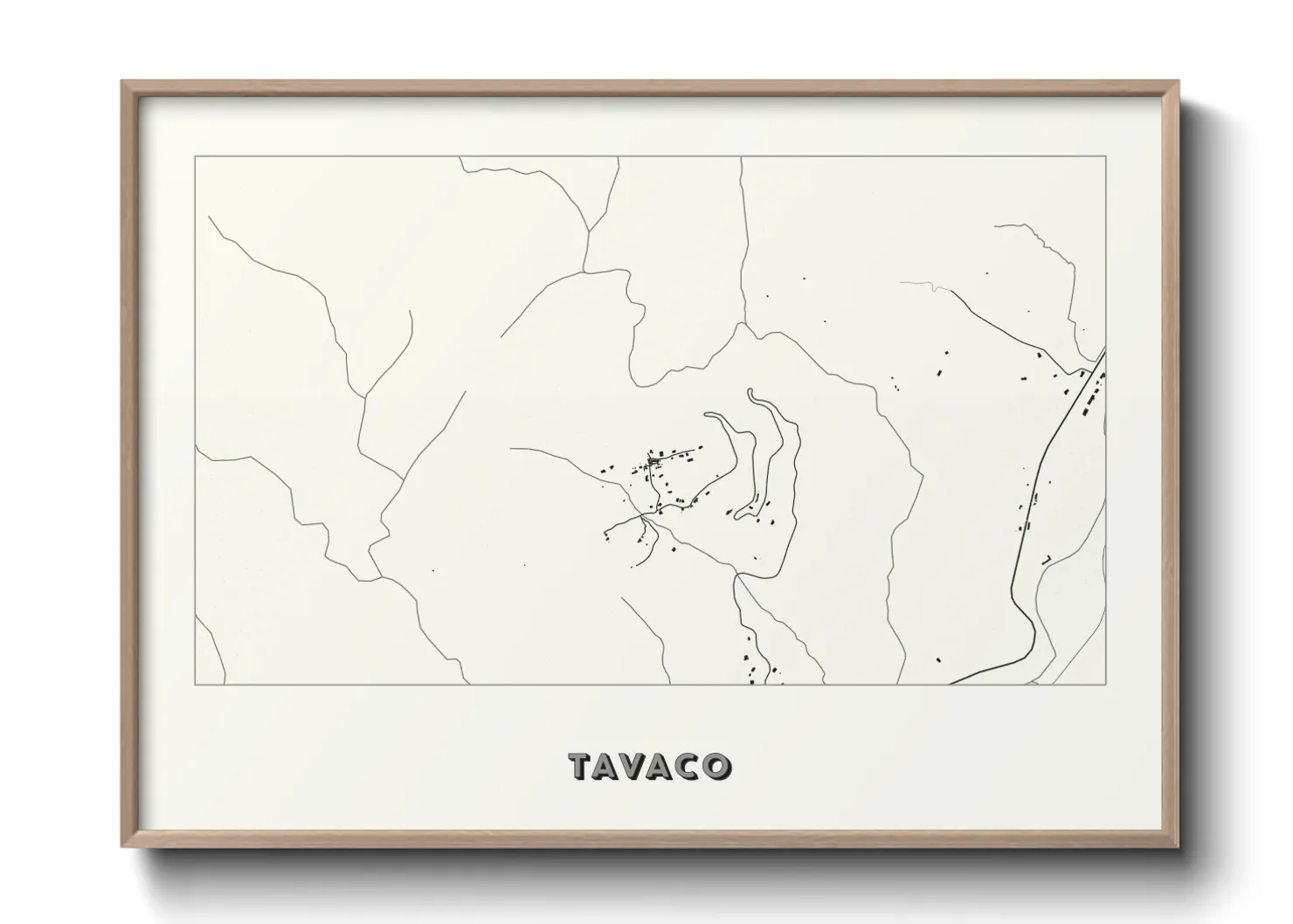 Une affiche de carte sur Tavaco