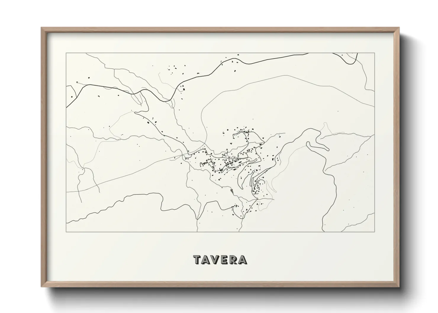 Une affiche de carte sur Tavera