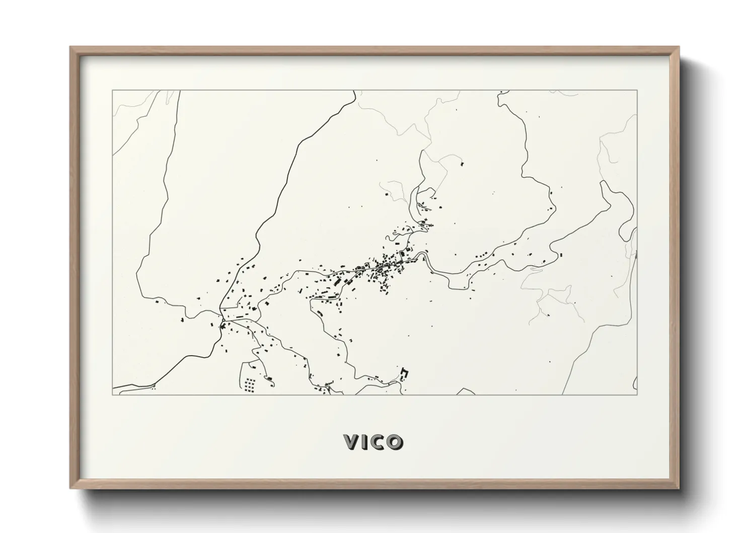Une affiche de carte sur Vico