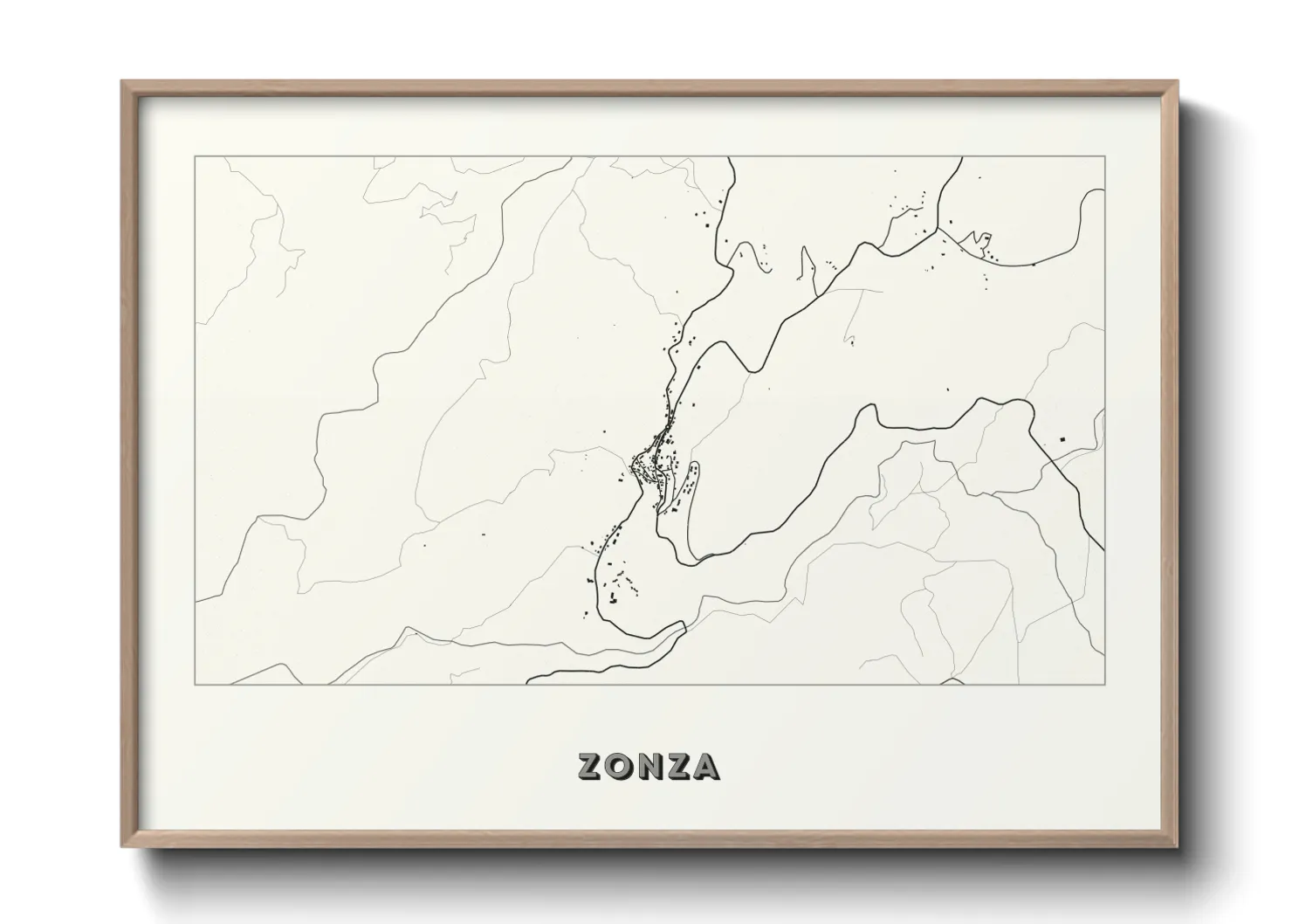 Une affiche de carte sur Zonza