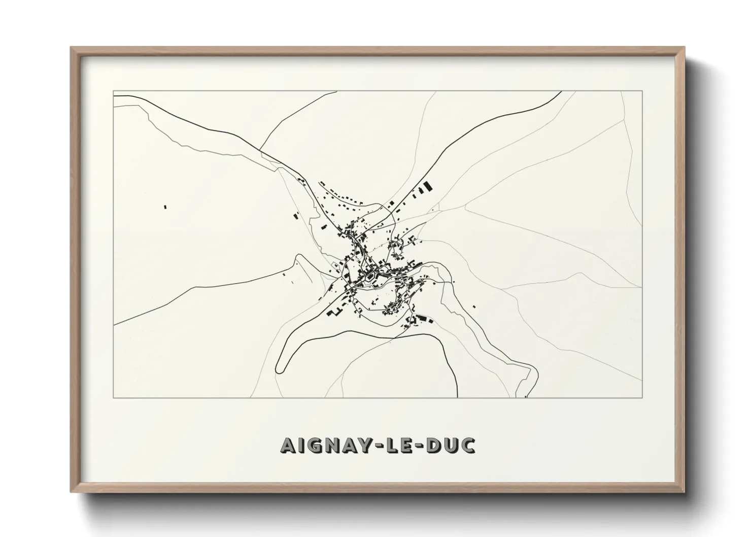 Une affiche de carte sur Aignay-le-Duc
