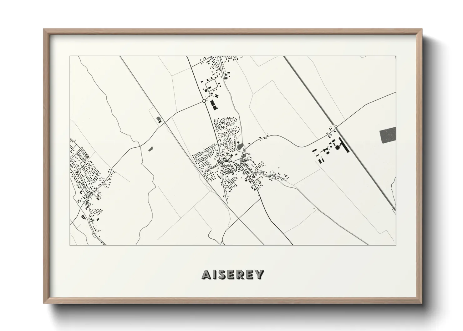 Une affiche de carte sur Aiserey
