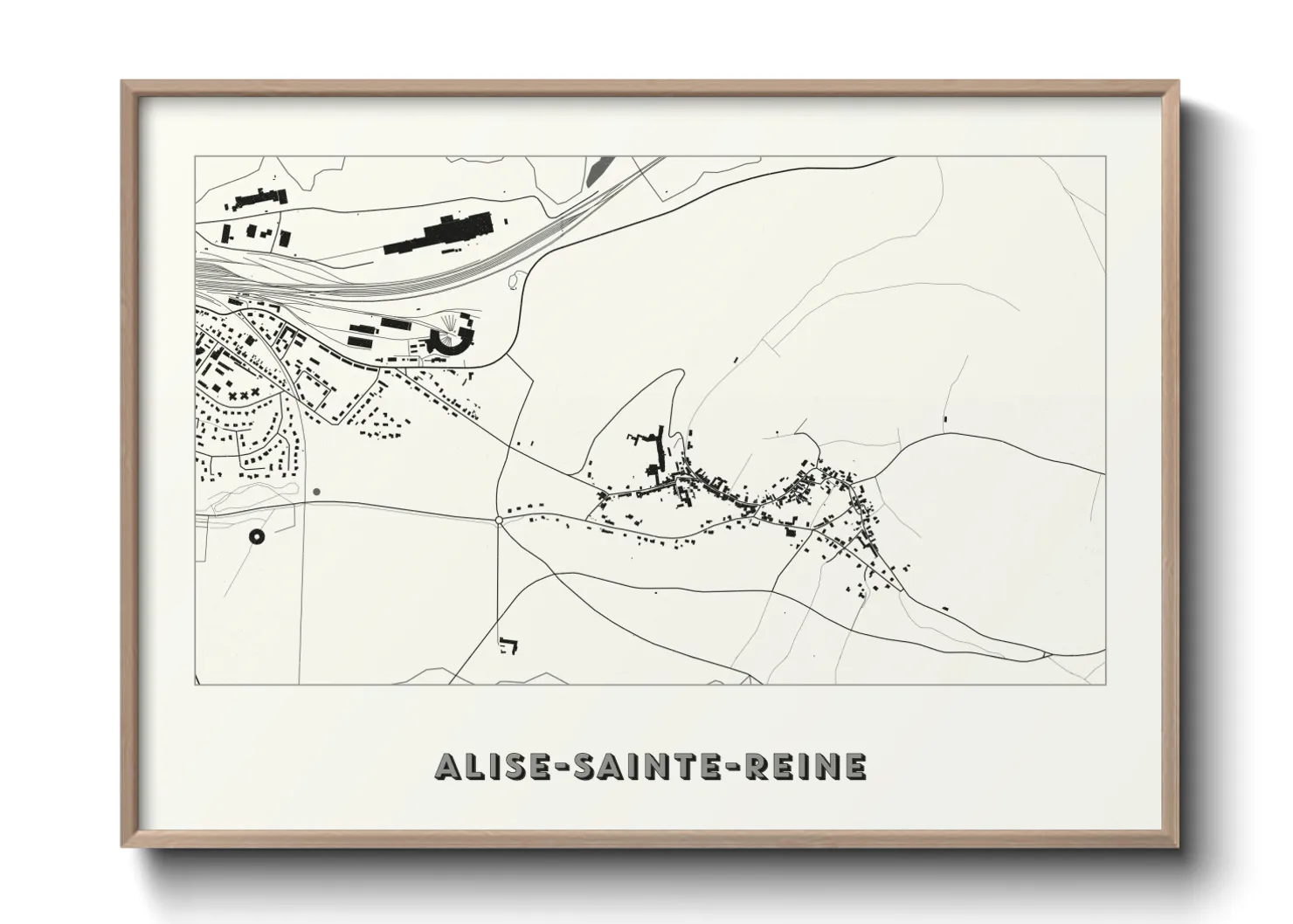 Une affiche de carte sur Alise-Sainte-Reine