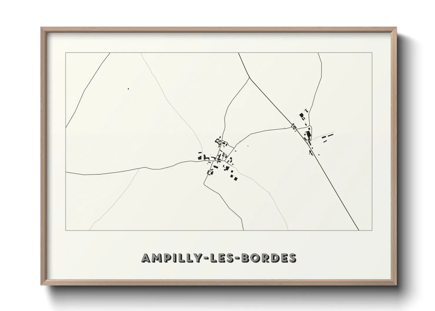 Une affiche de carte sur Ampilly-les-Bordes