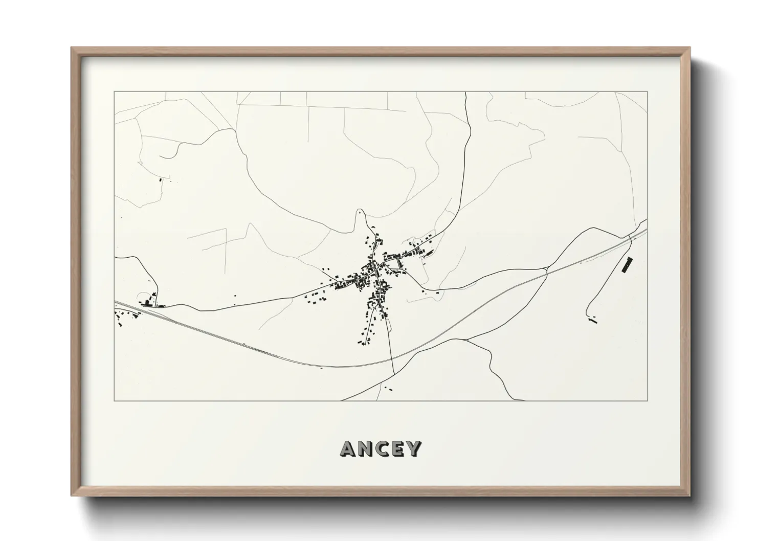 Une affiche de carte sur Ancey