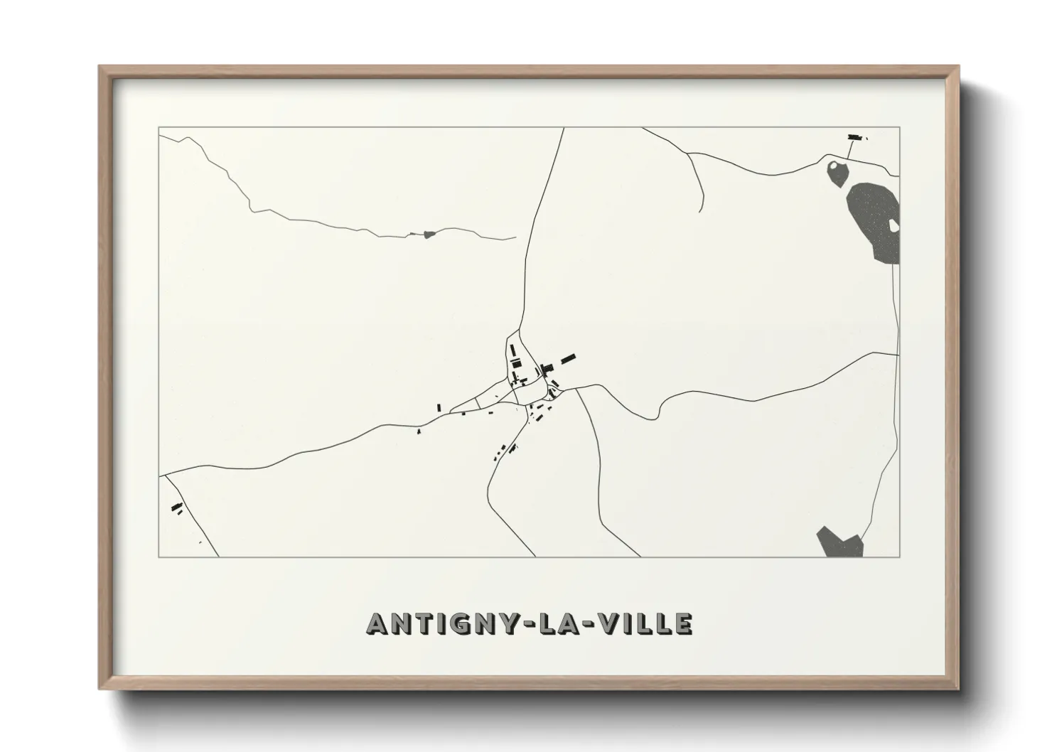 Une affiche de carte sur Antigny-la-Ville