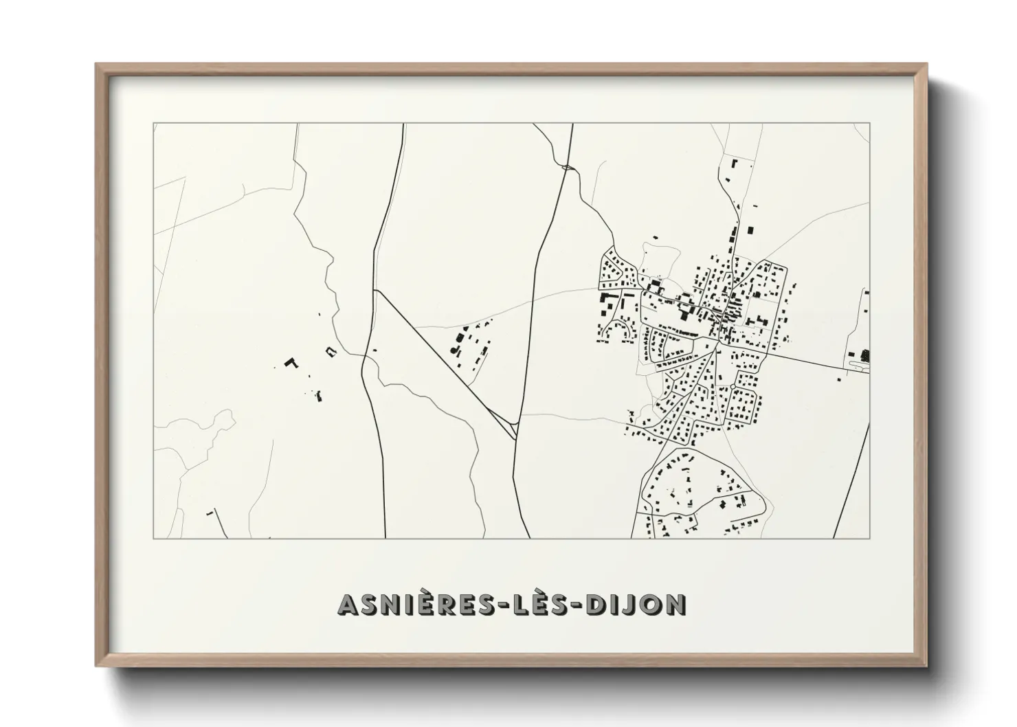 Une affiche de carte sur Asnières-lès-Dijon