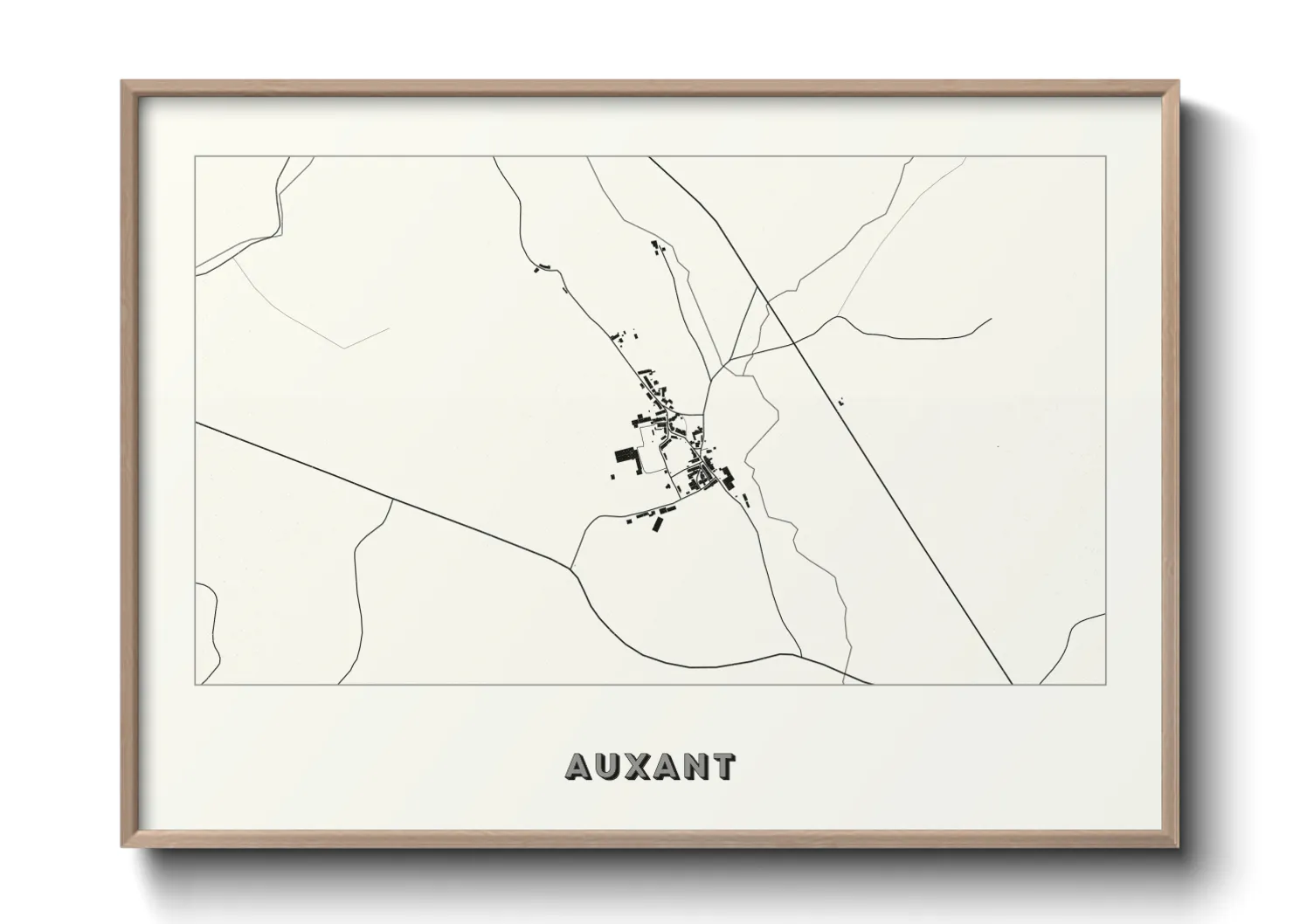 Une affiche de carte sur Auxant