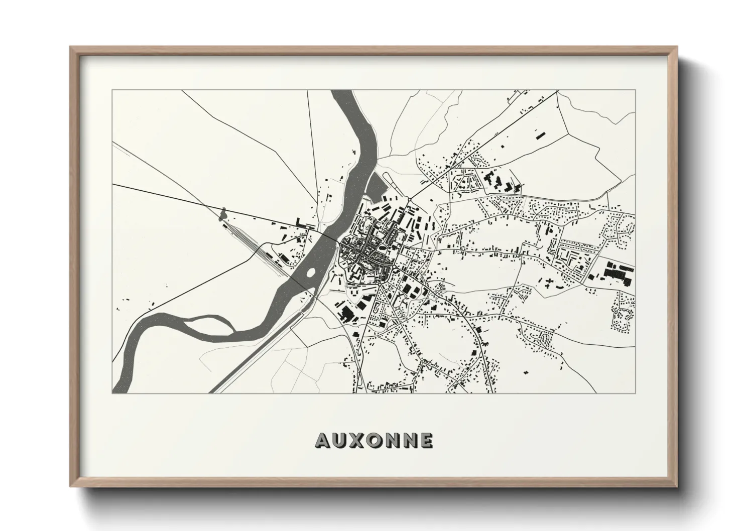 Une affiche de carte sur Auxonne