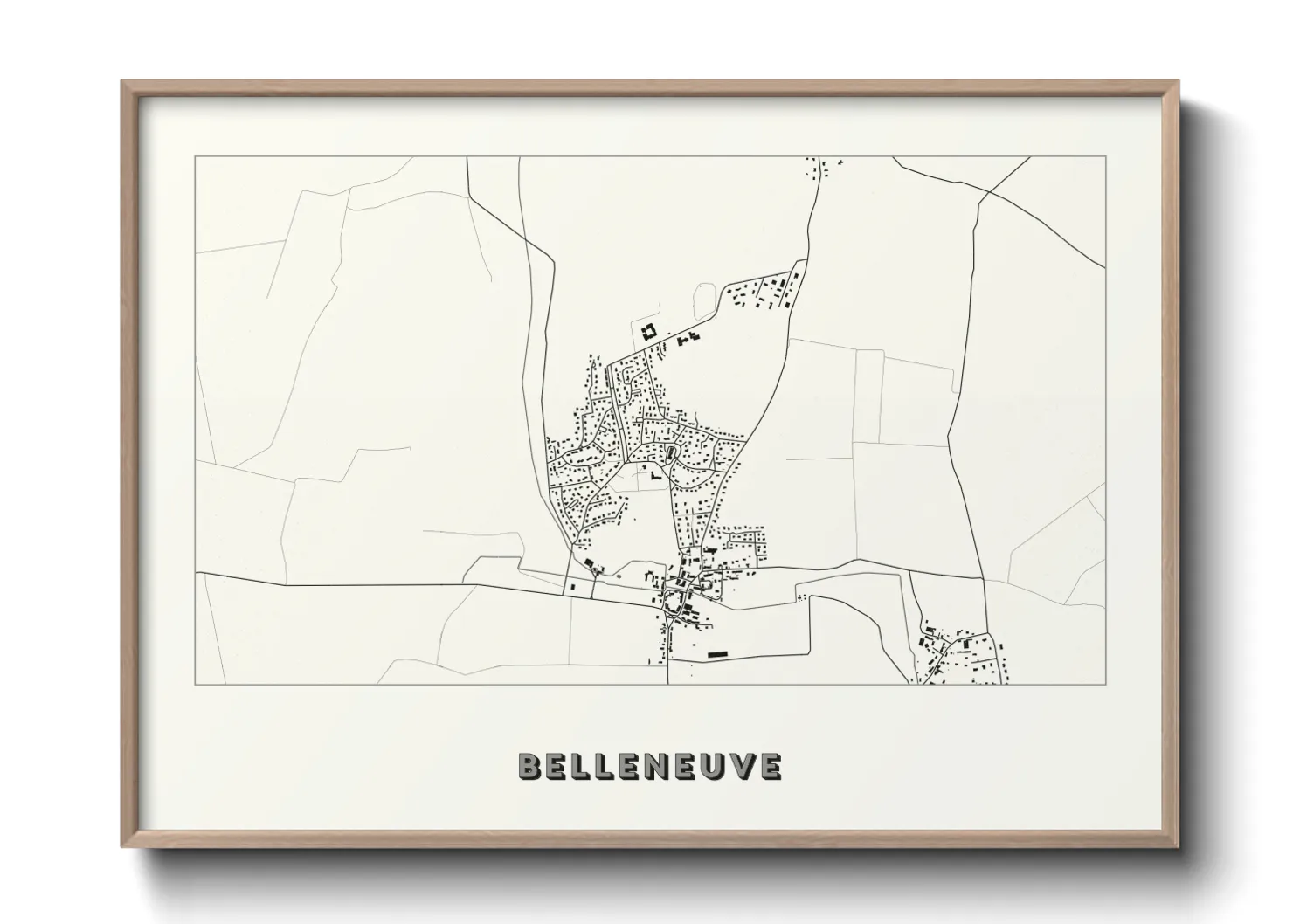 Une affiche de carte sur Belleneuve