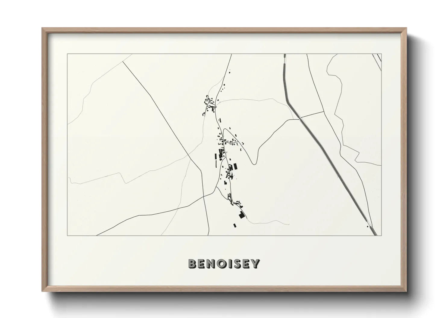 Une affiche de carte sur Benoisey
