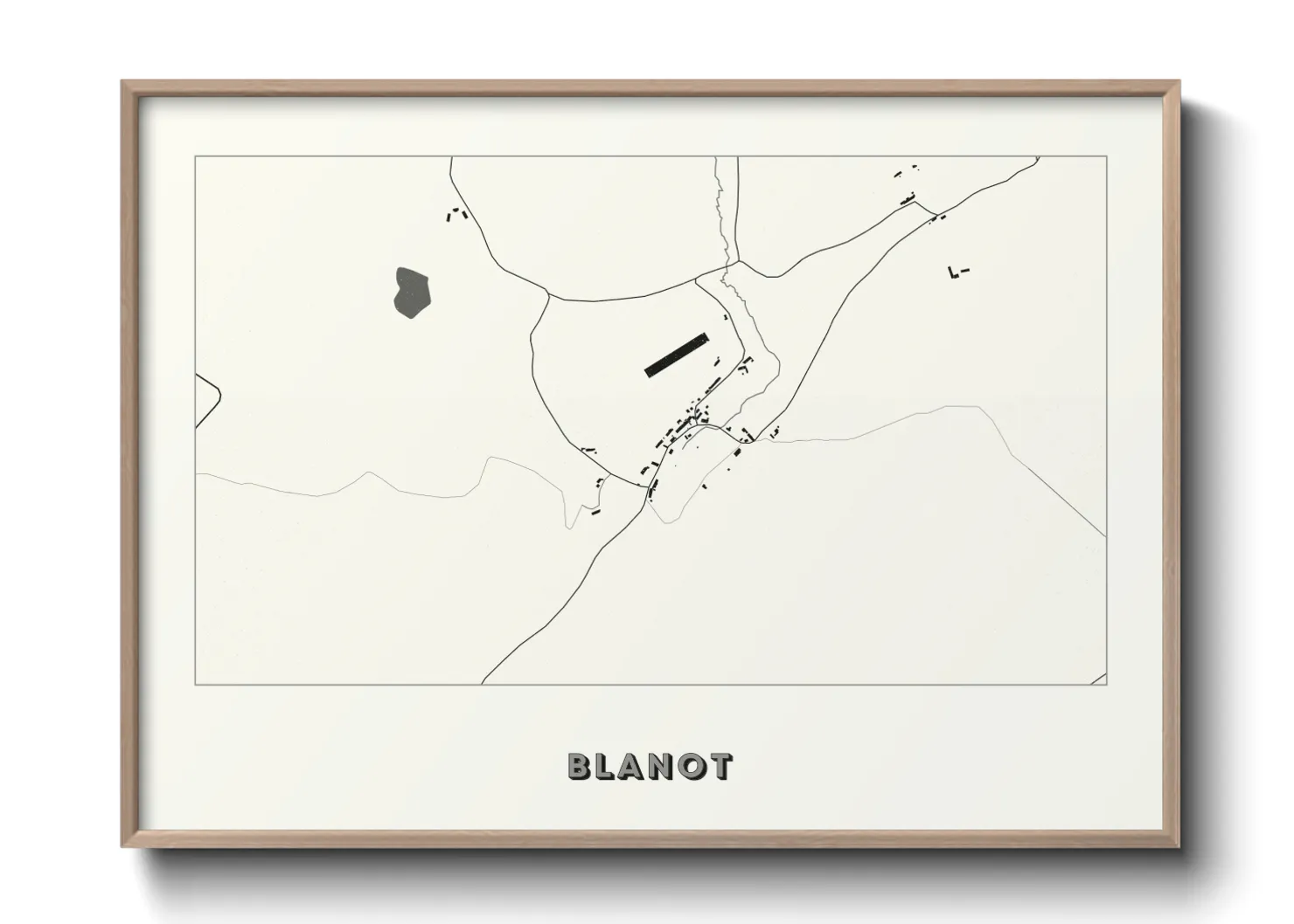 Une affiche de carte sur Blanot