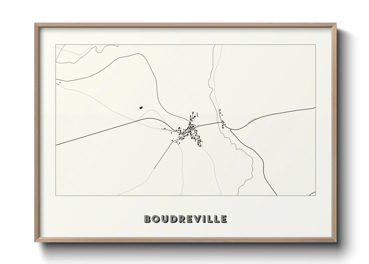 Une affiche de carte sur Boudreville