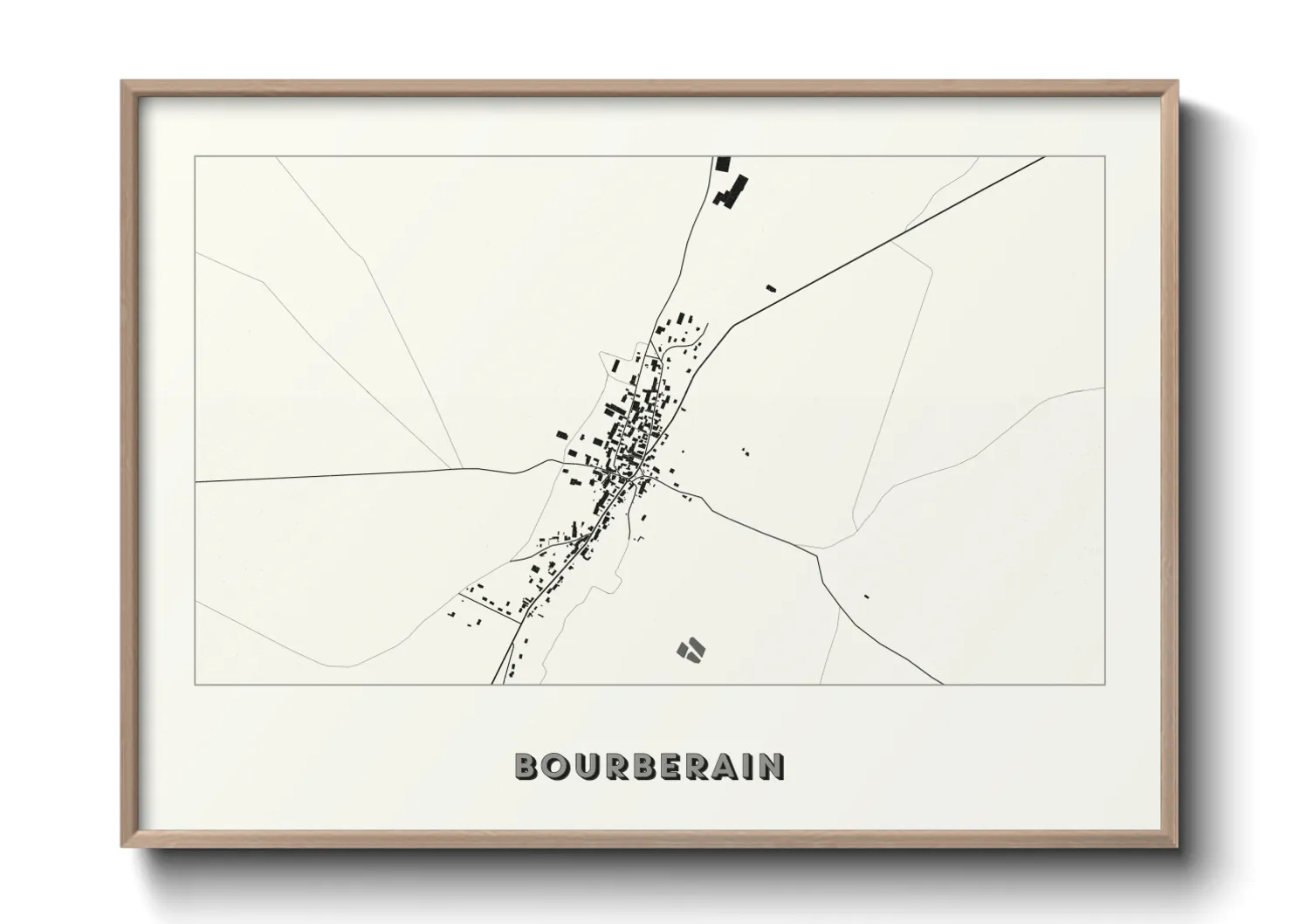 Une affiche de carte sur Bourberain