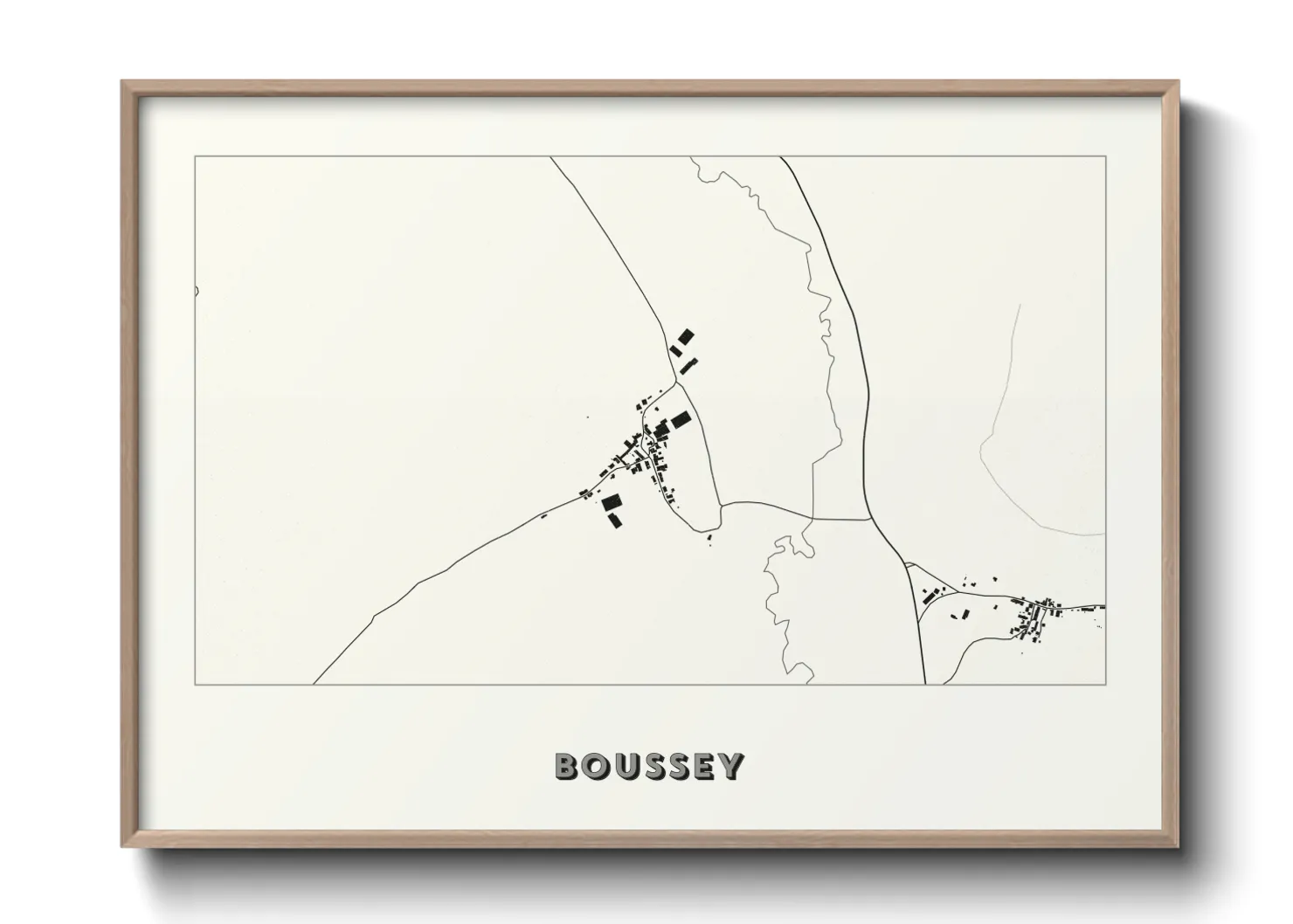 Une affiche de carte sur Boussey