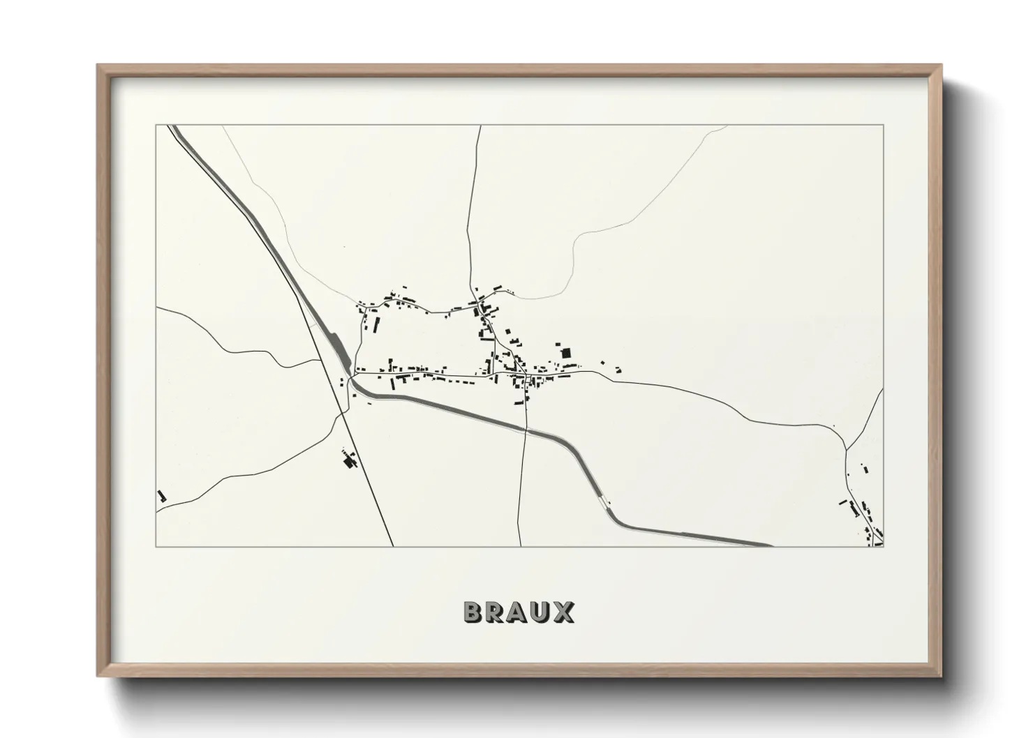 Une affiche de carte sur Braux