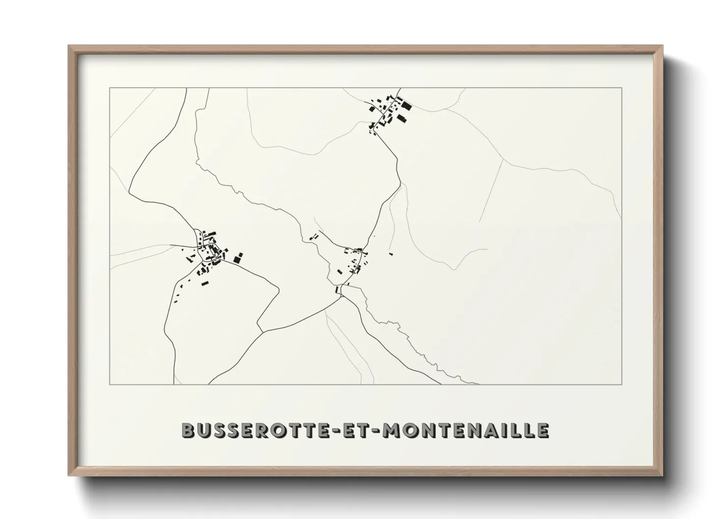 Une affiche de carte sur Busserotte-et-Montenaille
