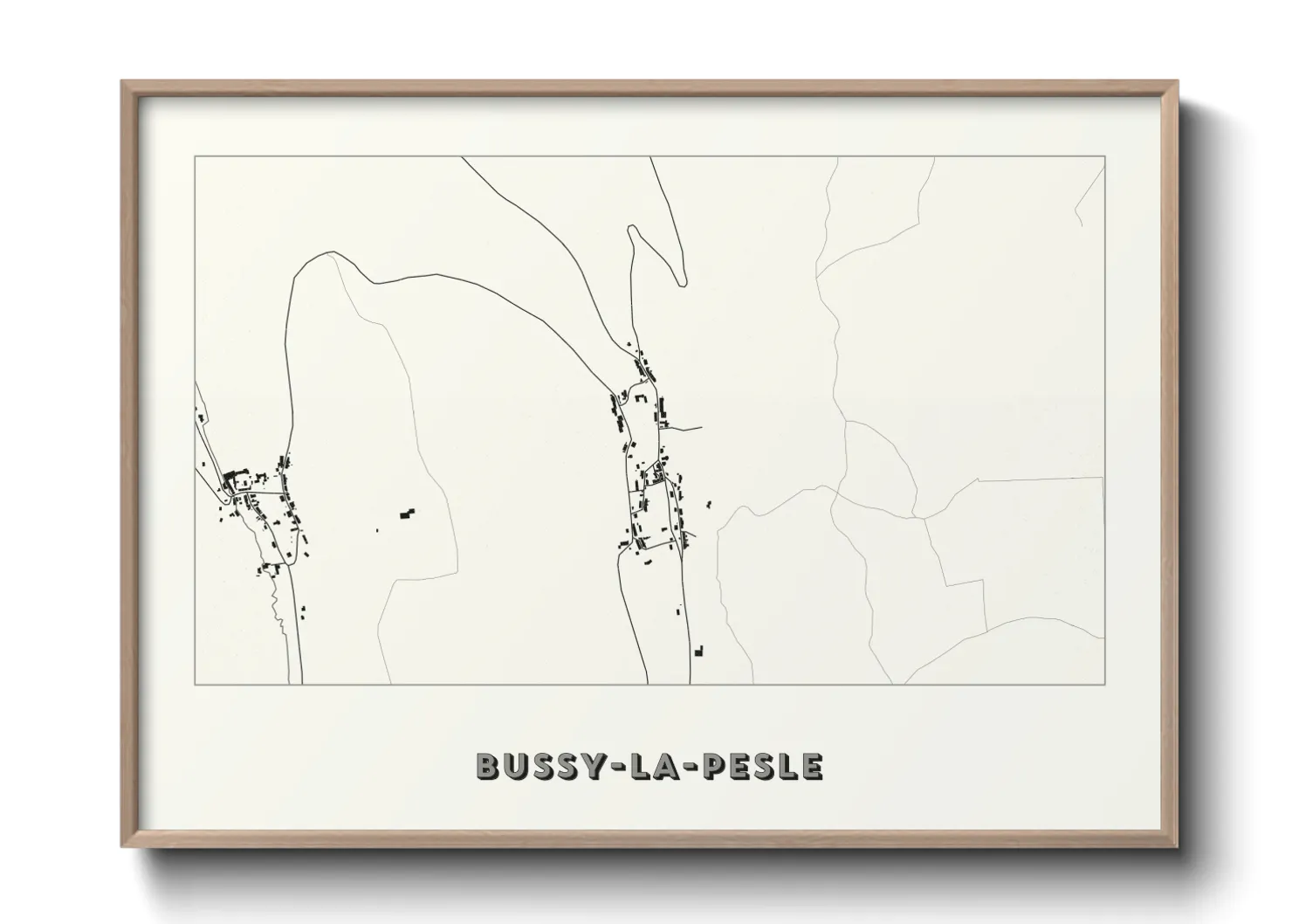 Une affiche de carte sur Bussy-la-Pesle