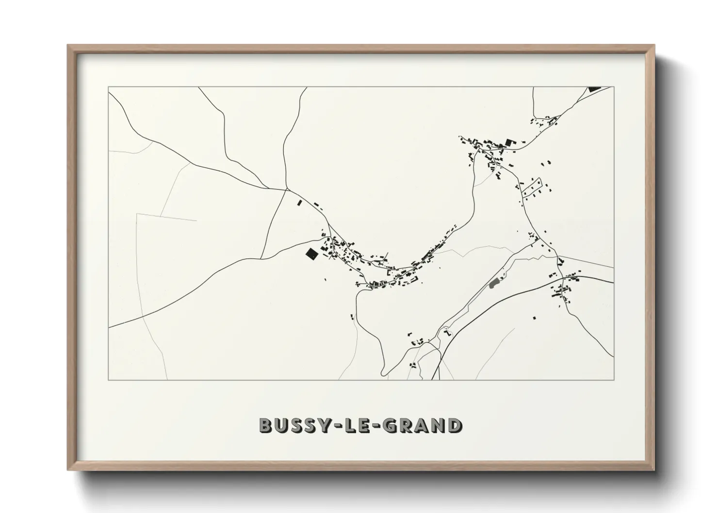 Une affiche de carte sur Bussy-le-Grand