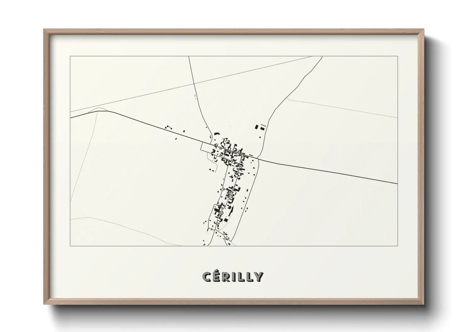Une affiche de carte sur Cérilly