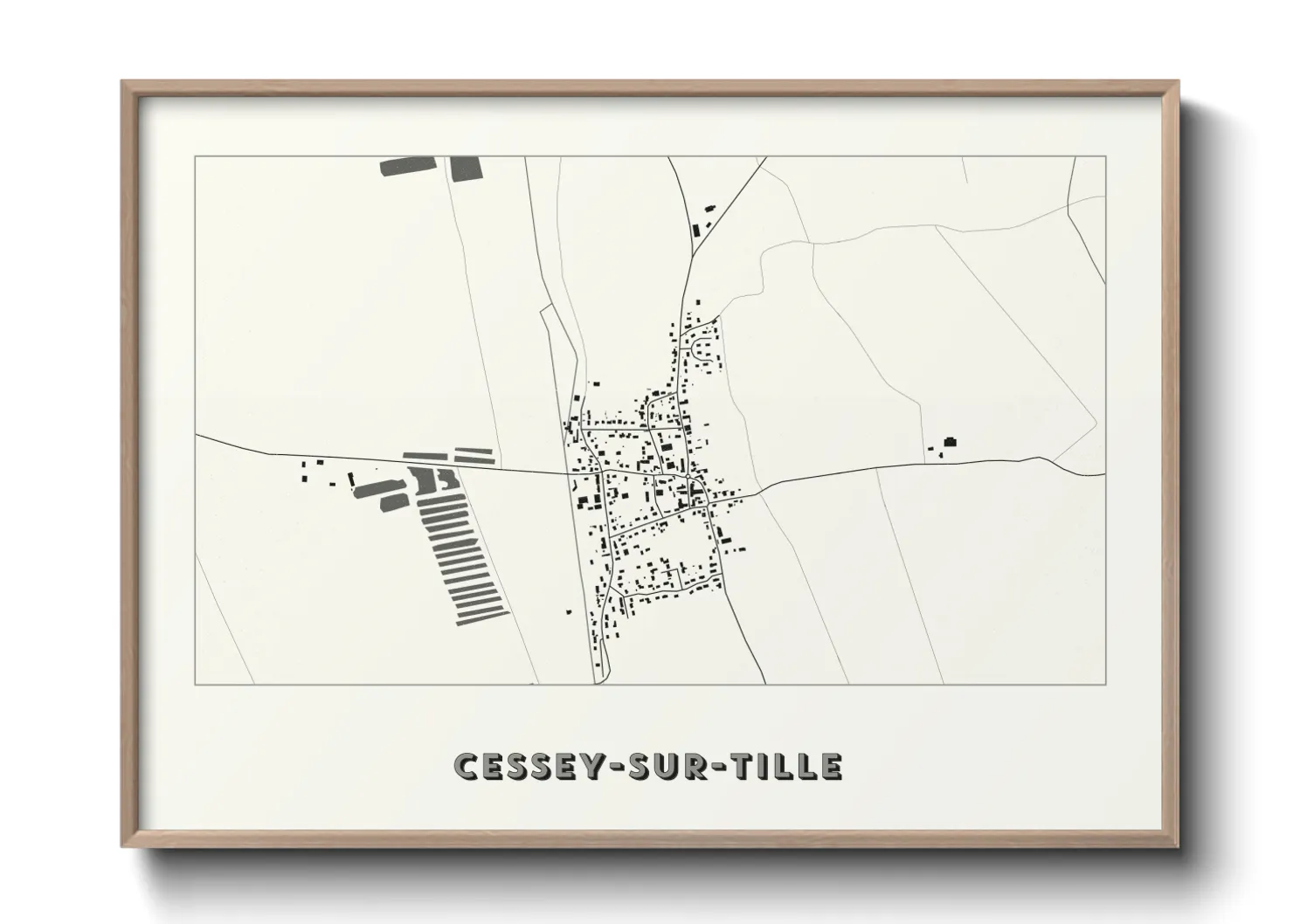 Une affiche de carte sur Cessey-sur-Tille