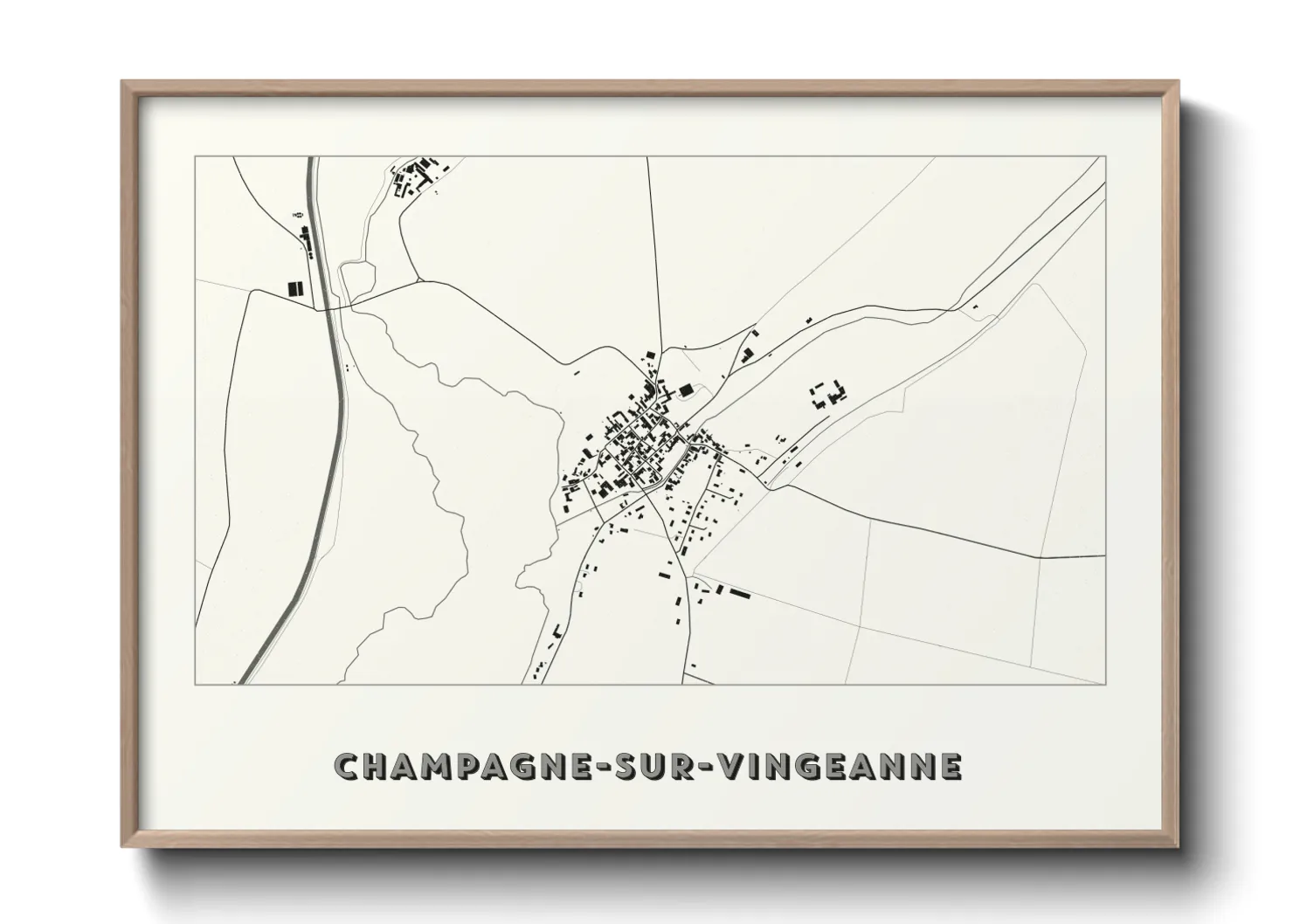 Une affiche de carte sur Champagne-sur-Vingeanne