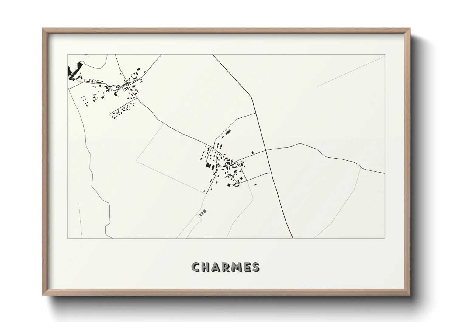 Une affiche de carte sur Charmes